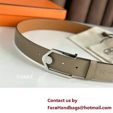 Hermes Licol belt buckle  &  Reversible leather strap 35 mm 02 2023